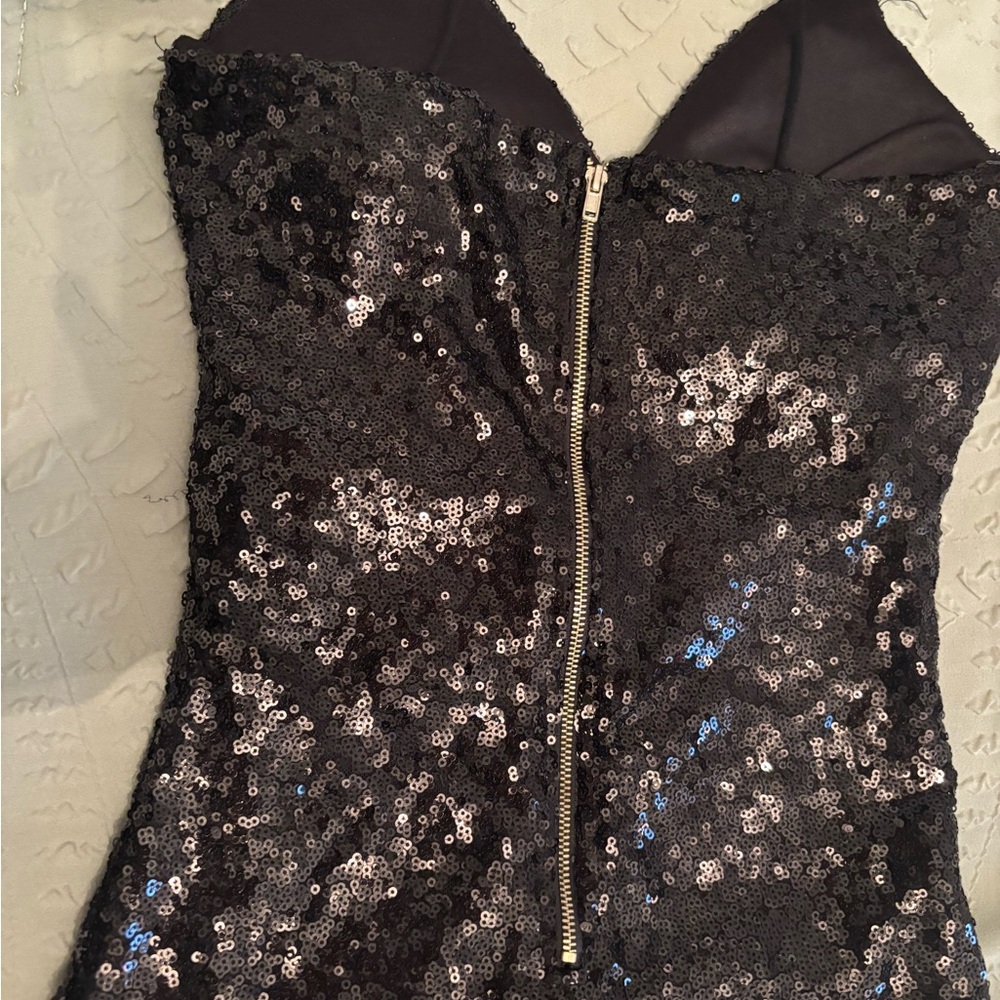Mind Code Black Sequin Mini Dress - image 5